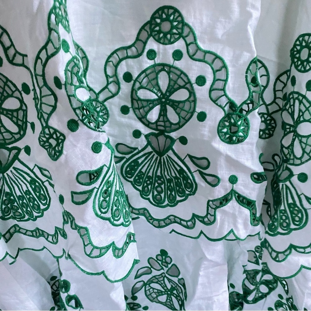 Anthropologie Farm Rio Flower Richelieu Linen Midi Dress - Picture 7 of 9